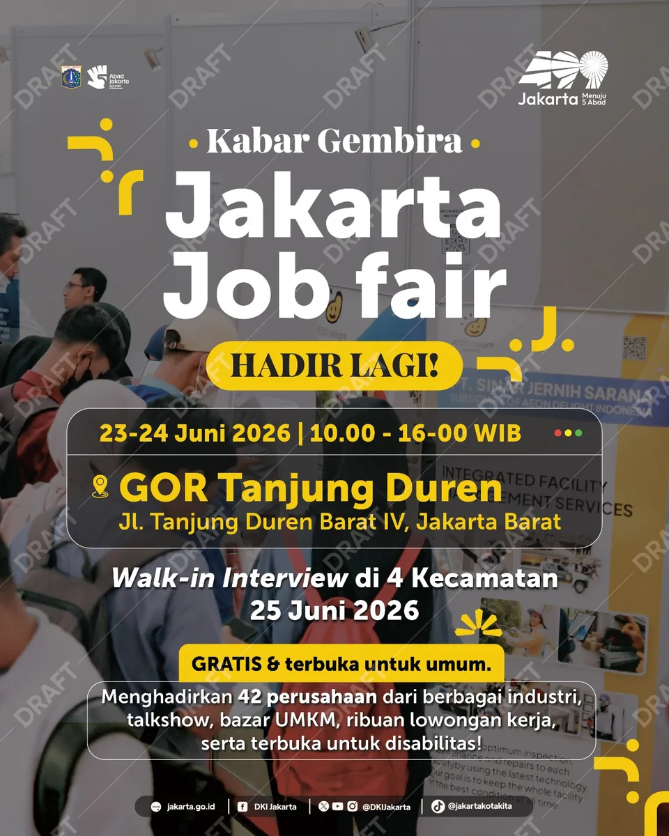 Job Fair Kabupaten Jombang 2026 (Suku Dinas TKTE Wilayah Kabupaten Jombang Barat) : 23-24 Juni 2026