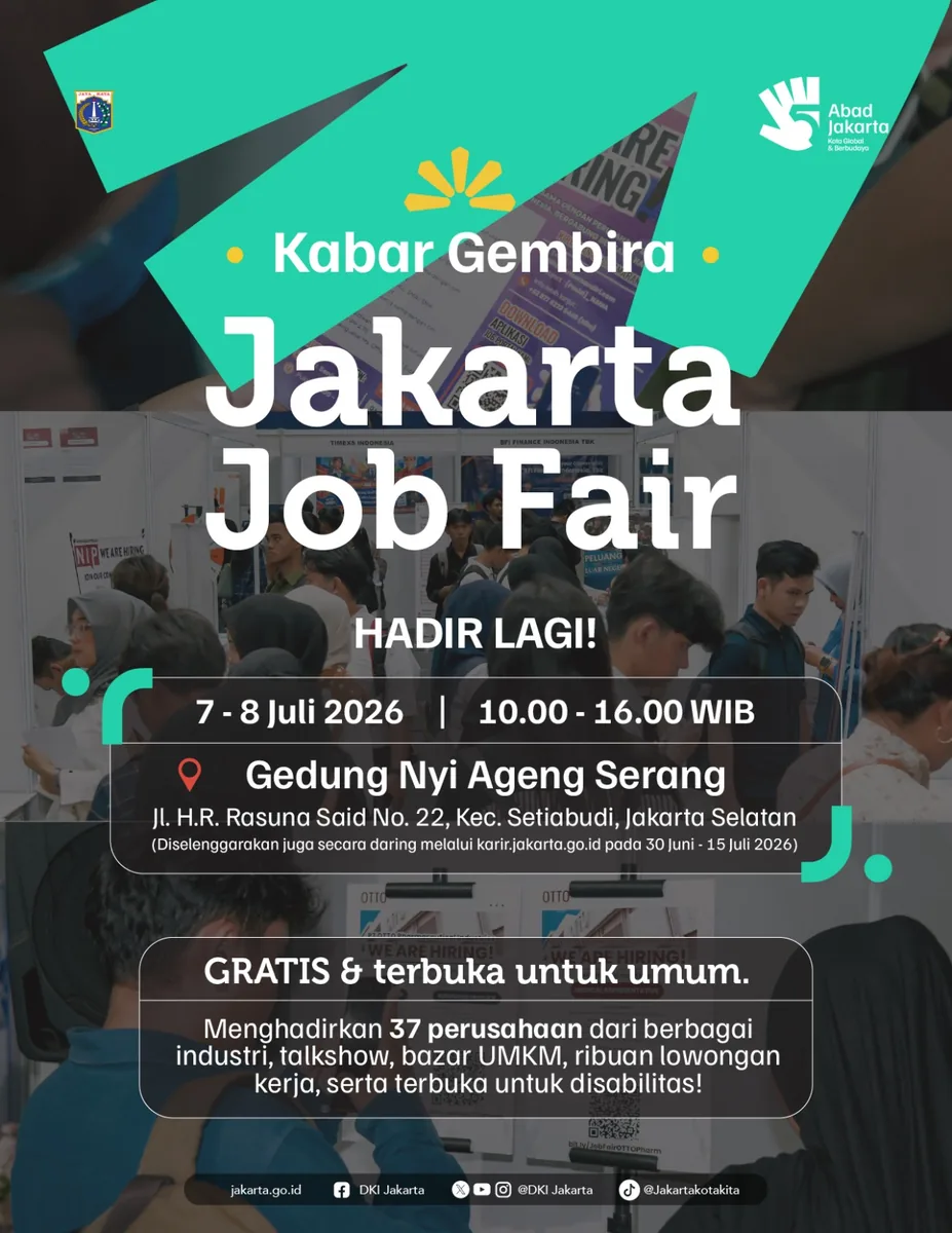 Job Fair Kabupaten Jombang 2026 (Suku Dinas TKTE Wilayah Kabupaten Jombang Barat) : 7-8 Juli 2026