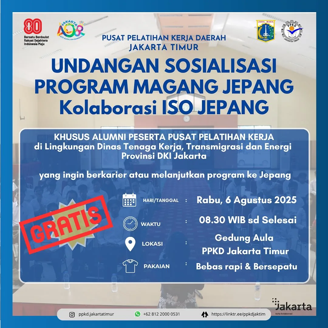 UNDANGAN SOSIALISASI PROGRAM MAGANG JEPANG – PPKD KABUPATEN JOMBANG